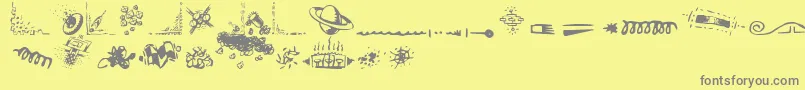 フォントDoodle Art – 黄色の背景に灰色の文字
