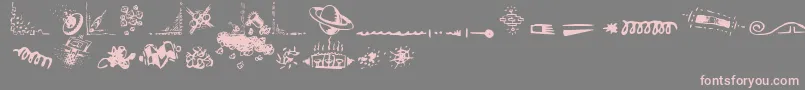 フォントDoodle Art – 灰色の背景にピンクのフォント