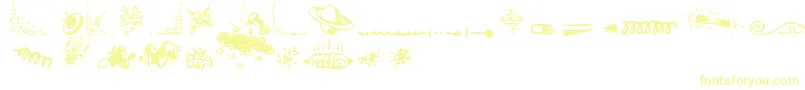 Fonte Doodle Art – fontes amarelas em um fundo branco