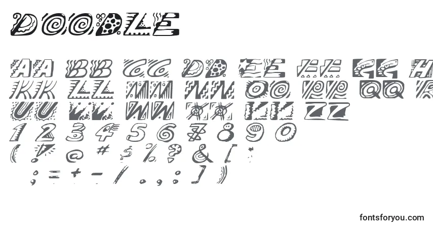 Schriftart Doodle (125378) – Alphabet, Zahlen, spezielle Symbole