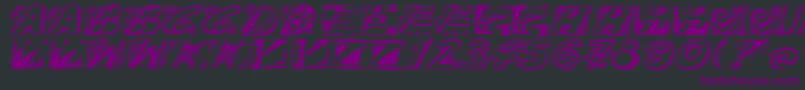 Doodle Font – Purple Fonts on Black Background