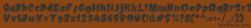 Doodletoon fill Font – Black Fonts on Brown Background