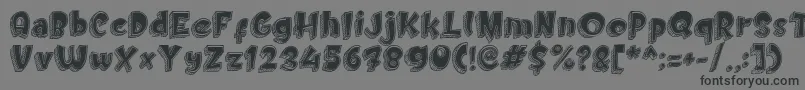 フォントDoodletoon fill – 黒い文字の灰色の背景