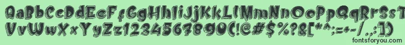 Doodletoon fill Font – Black Fonts on Green Background