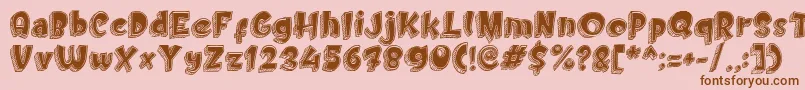 Doodletoon fill Font – Brown Fonts on Pink Background