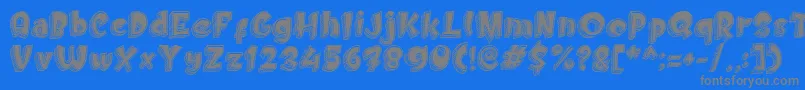 Doodletoon fill Font – Gray Fonts on Blue Background