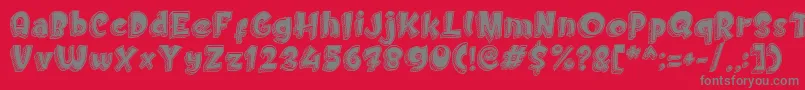 Doodletoon fill Font – Gray Fonts on Red Background