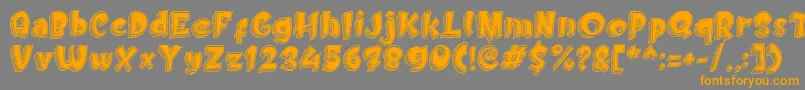 Doodletoon fill Font – Orange Fonts on Gray Background