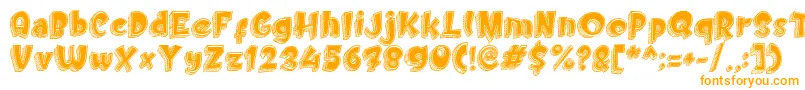 Doodletoon fill Font – Orange Fonts on White Background