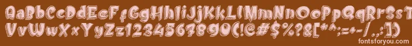 Doodletoon fill Font – Pink Fonts on Brown Background