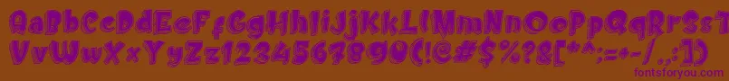 Doodletoon fill Font – Purple Fonts on Brown Background