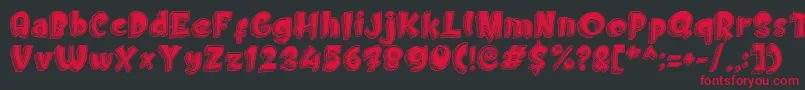 Doodletoon fill Font – Red Fonts on Black Background