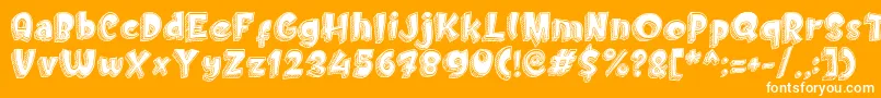 Doodletoon fill Font – White Fonts on Orange Background