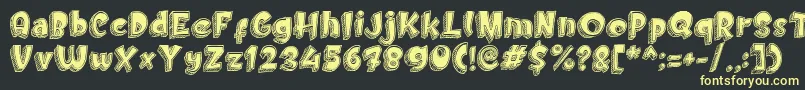 Doodletoon fill Font – Yellow Fonts on Black Background