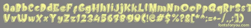 Doodletoon fill Font – Yellow Fonts on Gray Background