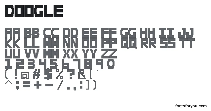 Schriftart Doogle (125380) – Alphabet, Zahlen, spezielle Symbole