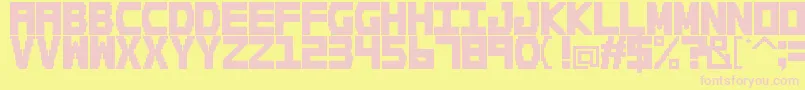 doogle-fontti – vaaleanpunaiset fontit keltaisella taustalla