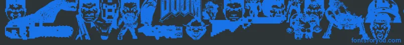 Police Doom And Gloom – polices bleues sur fond noir