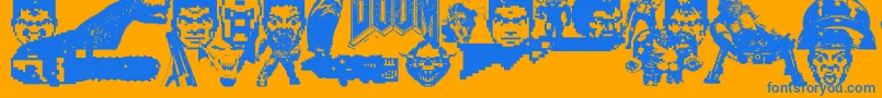 Подробнее о шрифте Doom And Gloom Шрифт Doom And Gloom – синие шрифты на оранжевом фоне
