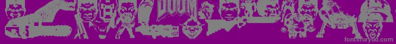 フォントDoom And Gloom – 紫の背景に灰色の文字