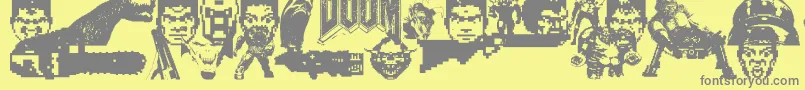 Doom And Gloom Font – Gray Fonts on Yellow Background
