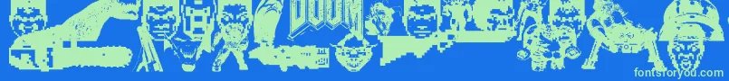 Czcionka Doom And Gloom – zielone czcionki na niebieskim tle