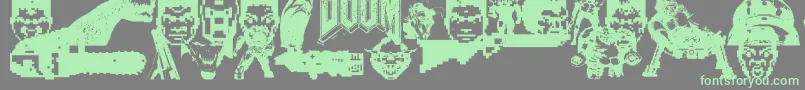 Fonte Doom And Gloom – fontes verdes em um fundo cinza