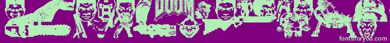 Doom And Gloom Font – Green Fonts on Purple Background