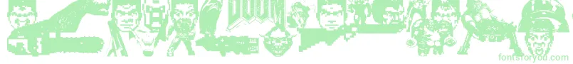 Weitere Informationen zur Doom And Gloom-Schriftart Doom And Gloom-Schriftart – Grüne Schriften auf weißem Hintergrund