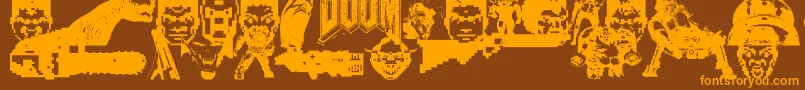 Doom And Gloom Font – Orange Fonts on Brown Background