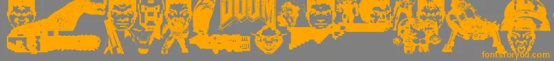 Doom And Gloom Font – Orange Fonts on Gray Background