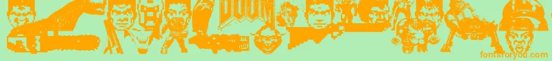 Doom And Gloom Font – Orange Fonts on Green Background