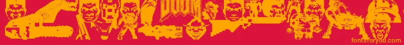 Шрифт Doom And Gloom – оранжевые шрифты на красном фоне