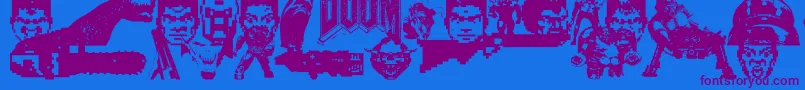 Doom And Gloom Font – Purple Fonts on Blue Background
