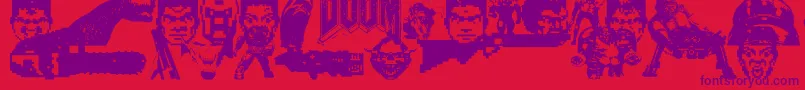 Doom And Gloom Font – Purple Fonts on Red Background