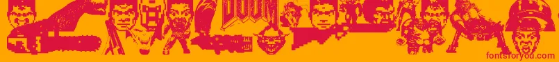 Doom And Gloom Font – Red Fonts on Orange Background