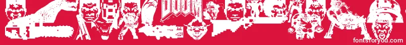 フォントDoom And Gloom – 赤い背景に白い文字