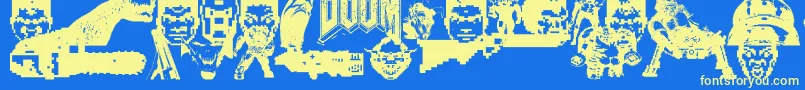 Czcionka Doom And Gloom – żółte czcionki na niebieskim tle