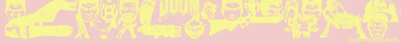 Doom And Gloom Font – Yellow Fonts on Pink Background
