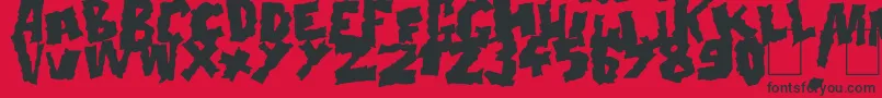 Doonga Black-fontti – mustat fontit punaisella taustalla