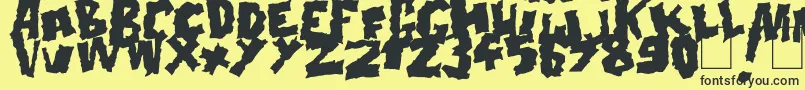 Doonga Black-fontti – mustat fontit keltaisella taustalla
