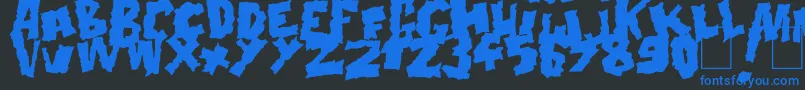 フォントDoonga Black – 黒い背景に青い文字