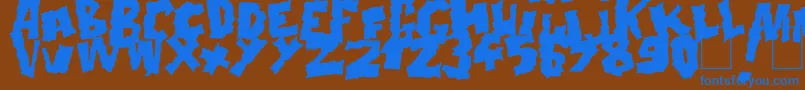 Doonga Black-fontti – siniset fontit ruskealla taustalla