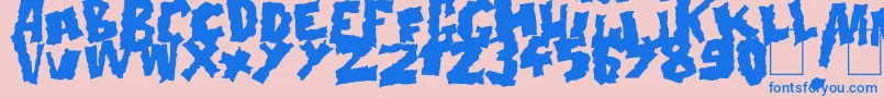 フォントDoonga Black – ピンクの背景に青い文字