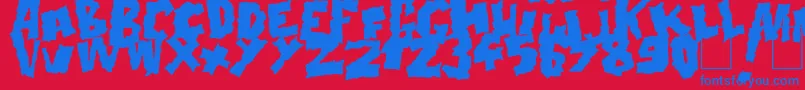 Шрифт Doonga Black – синие шрифты на красном фоне