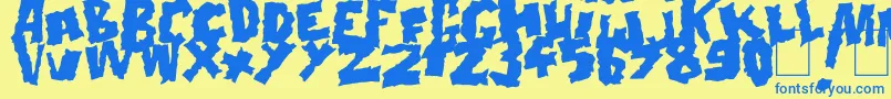 Doonga Black Font – Blue Fonts on Yellow Background