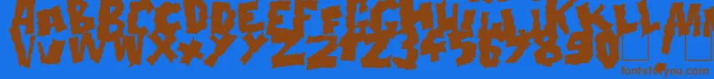 Шрифт Doonga Black – коричневые шрифты на синем фоне