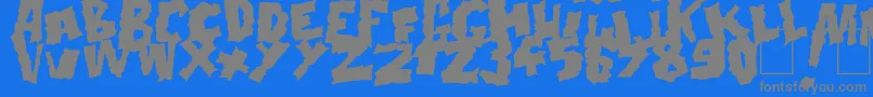 Doonga Black-fontti – harmaat kirjasimet sinisellä taustalla