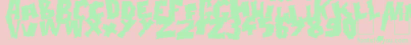 Doonga Black-Schriftart – Grüne Schriften auf rosa Hintergrund