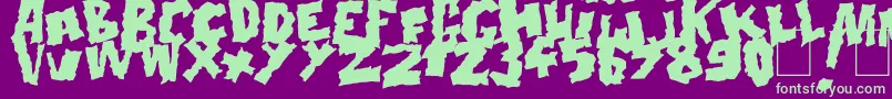 Doonga Black-fontti – vihreät fontit violetilla taustalla